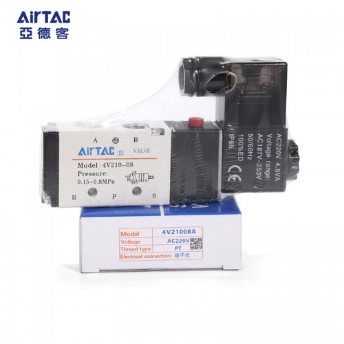 4v210-08 Better Quality Airtac Type Pneumatic Electric Solenoid Valve Directional Control Air Magnetic Valve 12V 24V 220V 4v210