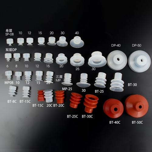 Pneumatic Suction Cup White Silicone Rubber 8mm Mounting Hole Sucker Big Head Injection Molding Machine Manipulator Accessories