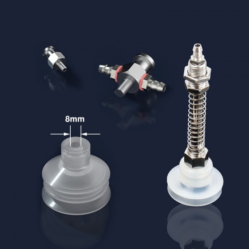 Pneumatic Suction Cup White Silicone Rubber 8mm Mounting Hole Sucker Big Head Injection Molding Machine Manipulator Accessories