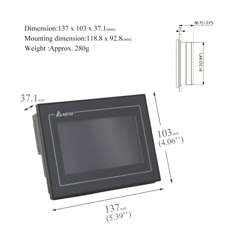 Popular Design Best Price Original 4.3 inch Delta HMI Mini Integrated Touch Screen DOP-103BQ