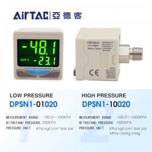 Original AIRTAC Pressure Switch DPSN1-01020 Digital Display Negative Electronic Gauge Controller 