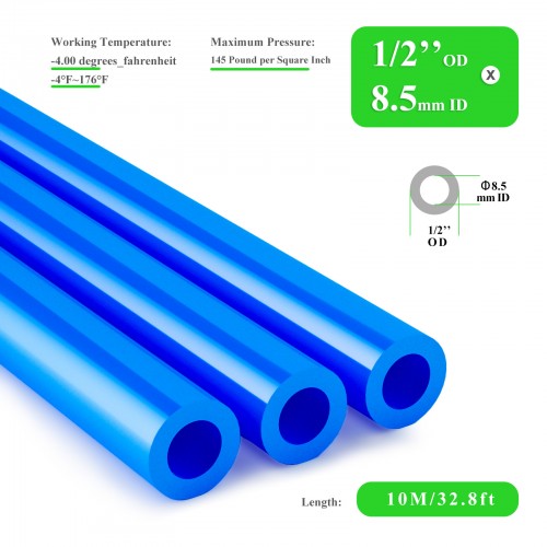 PNEUMATIC Air Line 3/8 inch od Blue Pneumatic Nylon Tube 32.8ft Air Brake Tubing Nylon Hose